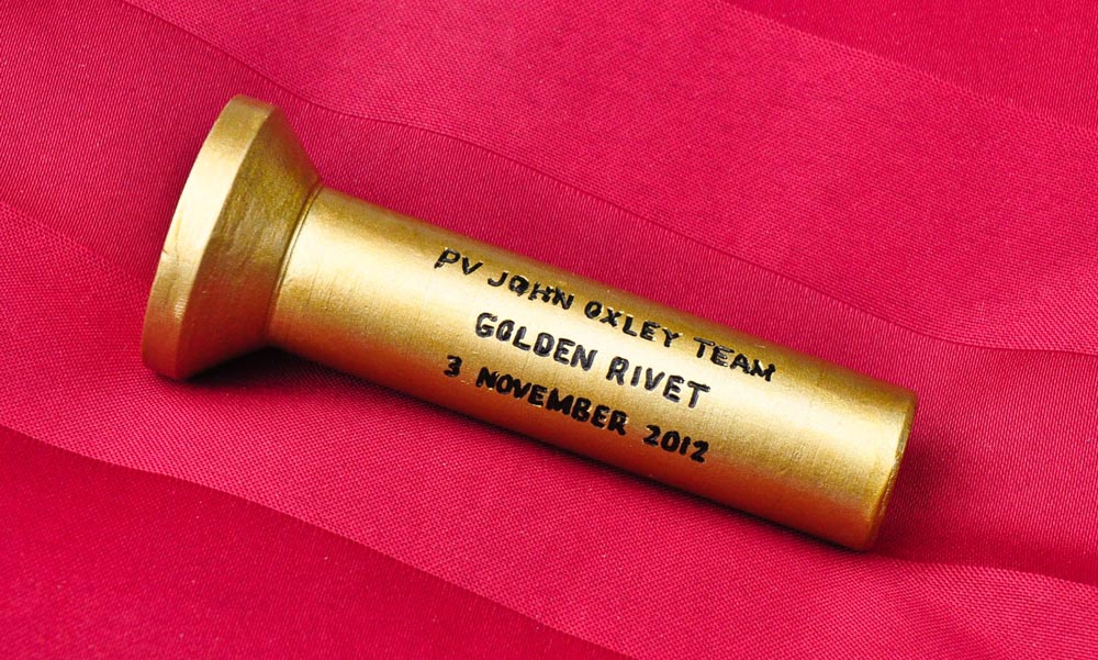 Golden rivet, suitable engraved