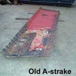 Original A-strake plate showing wastage
