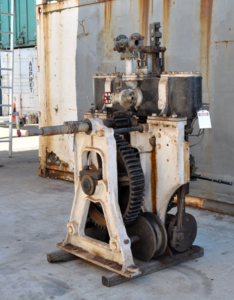 Detail of Bow McLachlan steering engine as removed from the vessel.