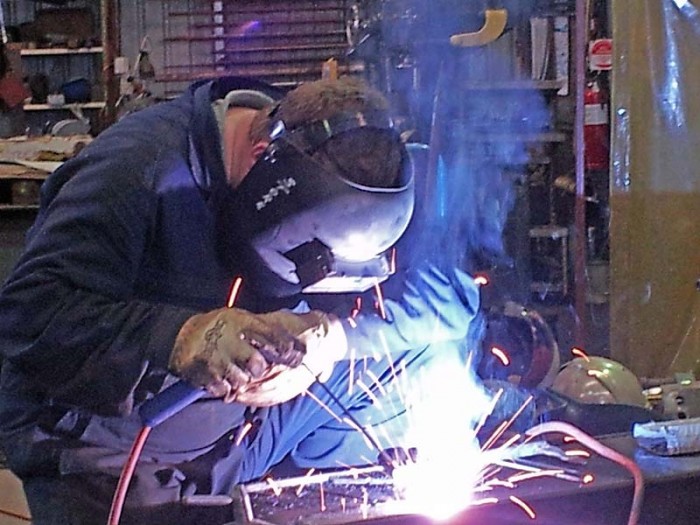 Tadano crane - welded repairs underway