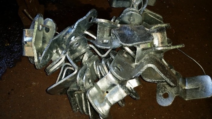 Hatch tarpaulin brackets - forged and freshly galvanised