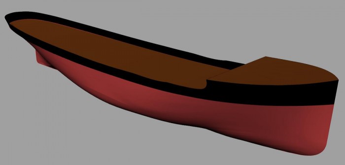 Rhino 3D CAD Render of John Oxley Hull Model